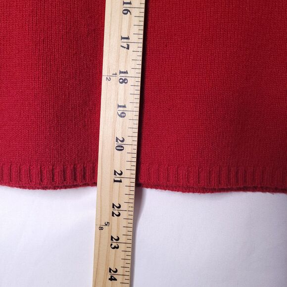 Talbots Sweater Petite Medium Red Merino Wool Cashmere Blend Vintage - Picture 6 of 11